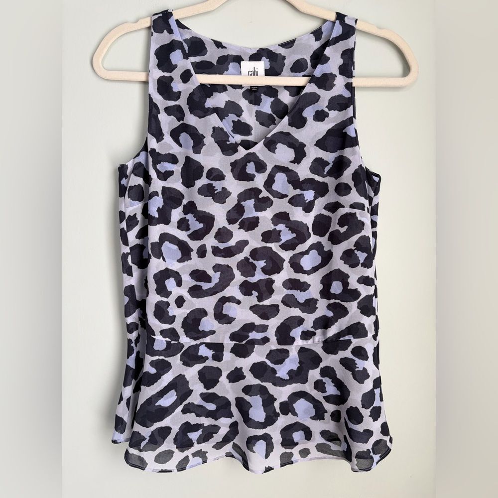 CAbi 5536 Feline Leopard Cami Tank Top Size XS Preppy Layering Animal Print